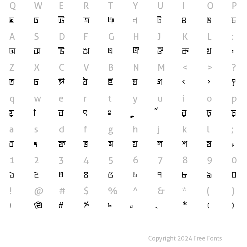 Character Map of MogrhaMJ Bold