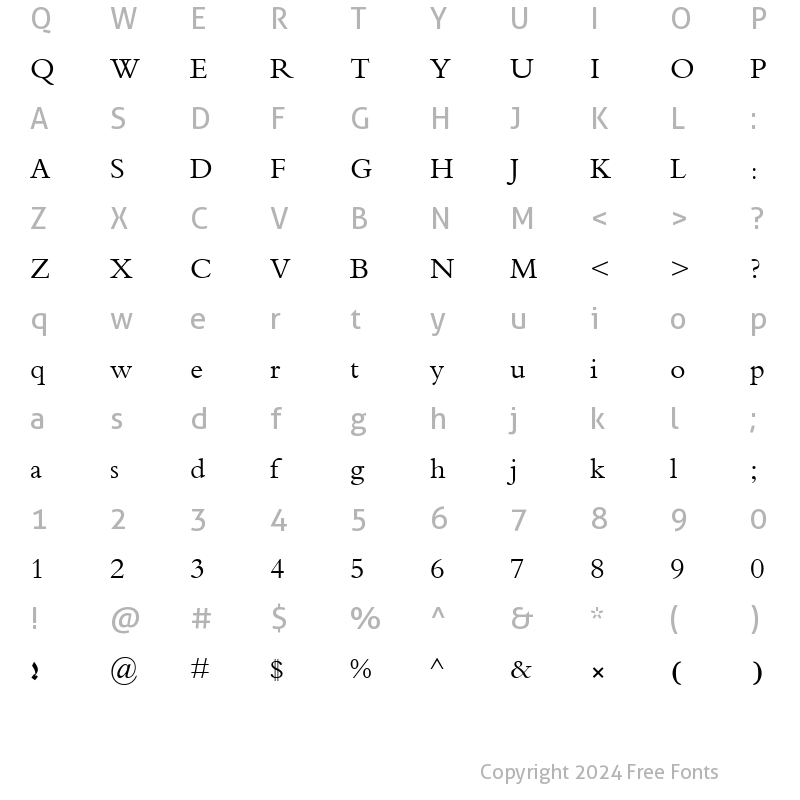 Character Map of Mohammad Bold Normal Regular