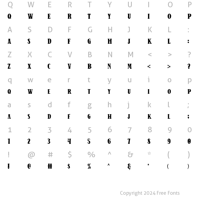 Character Map of MOLDER Regular