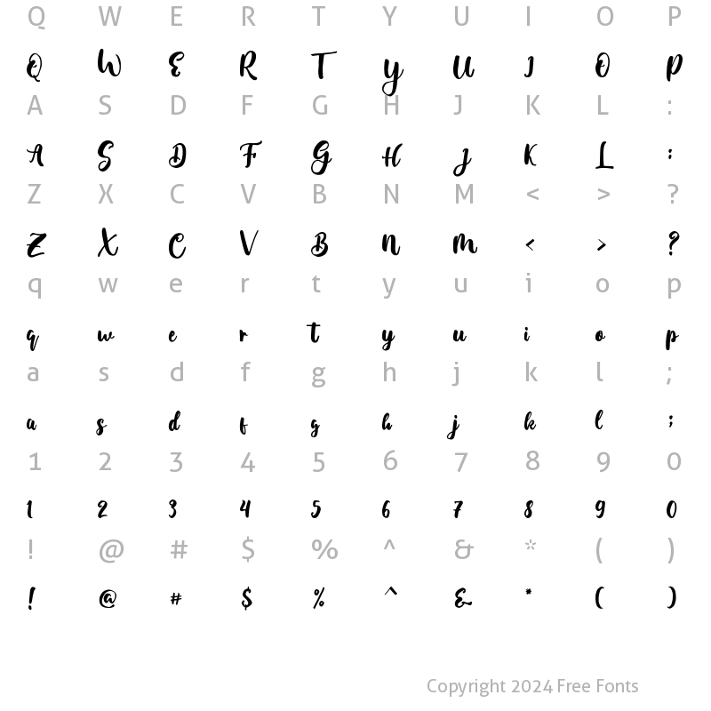 Character Map of Moleska Regular