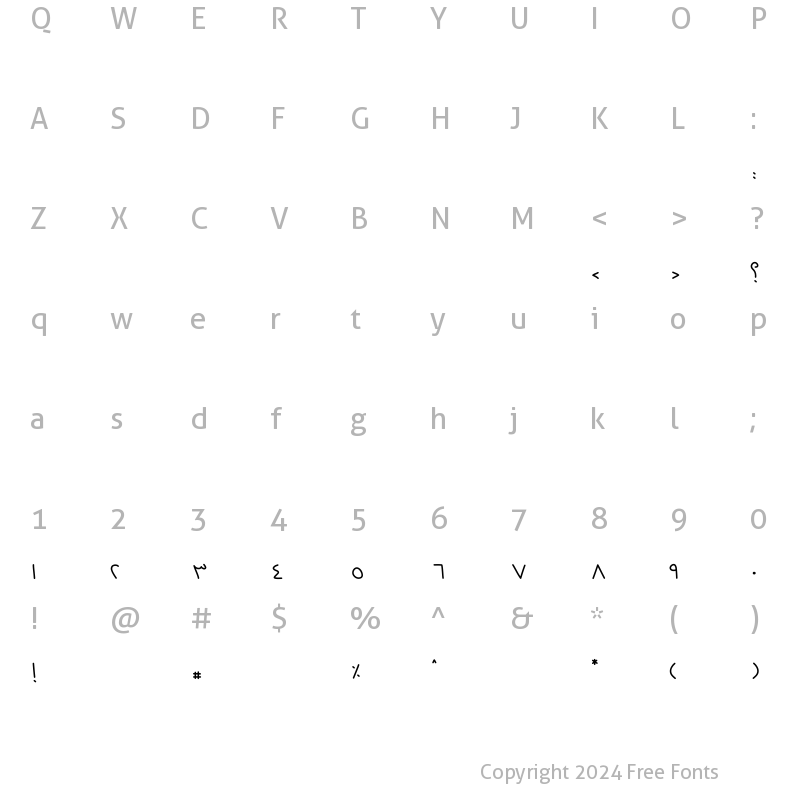 Character Map of Molhim Regular