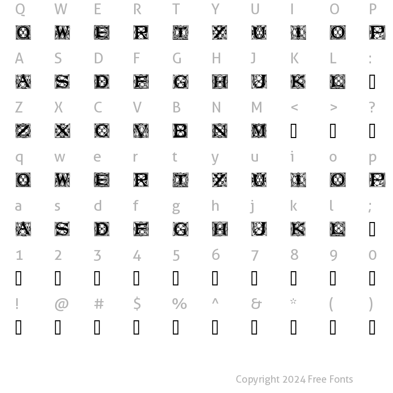 Character Map of MoliconeCapsSSi Regular