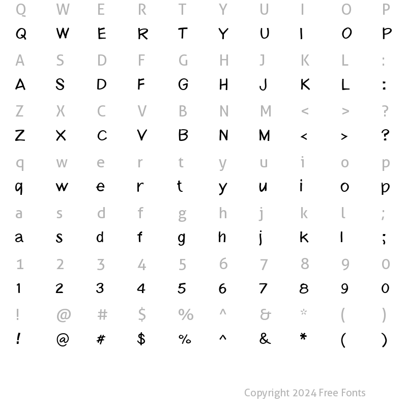 Character Map of molly square Normal