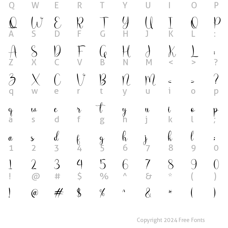 Character Map of molly willy Regular