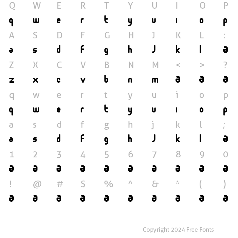 Character Map of Moloko Regular