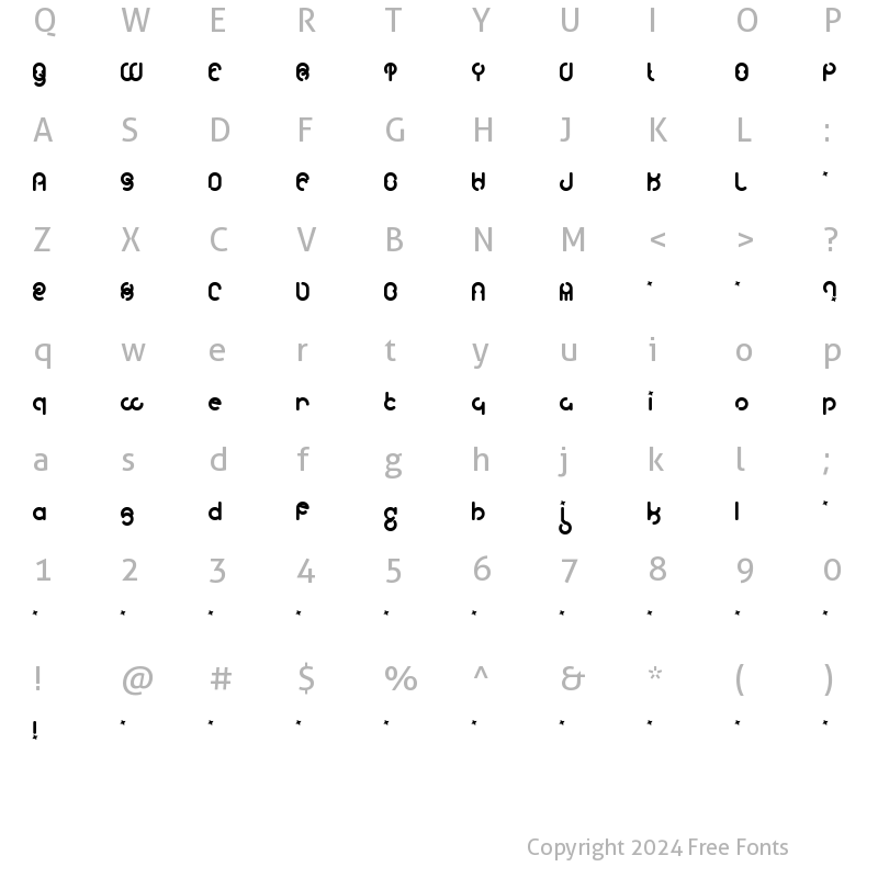 Character Map of Moloky Regular