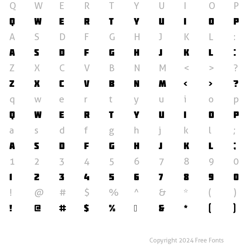 Character Map of Molot Regular