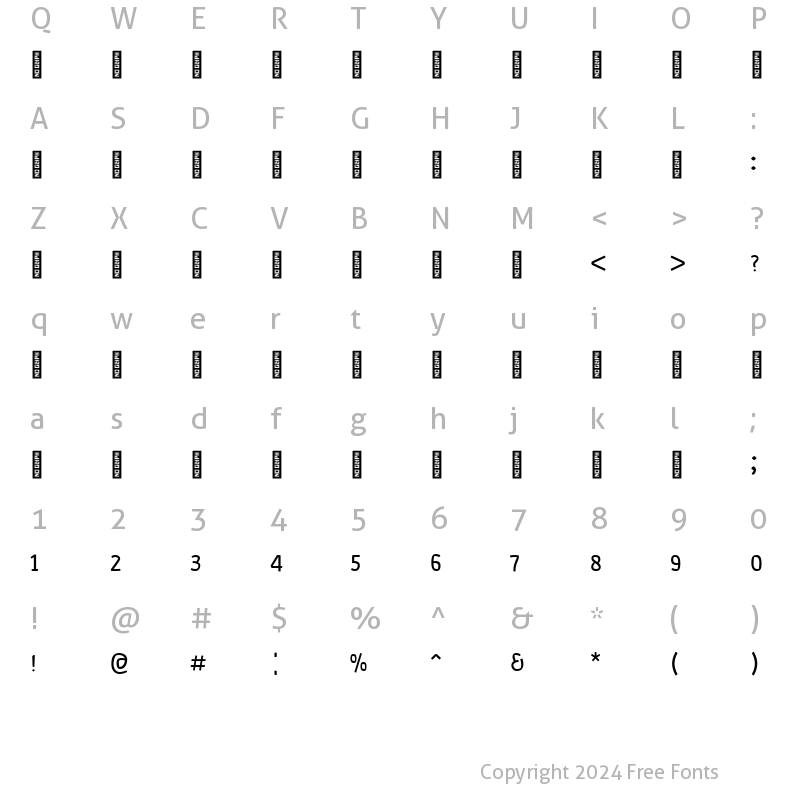 Character Map of MolsaqArabic-Light ?