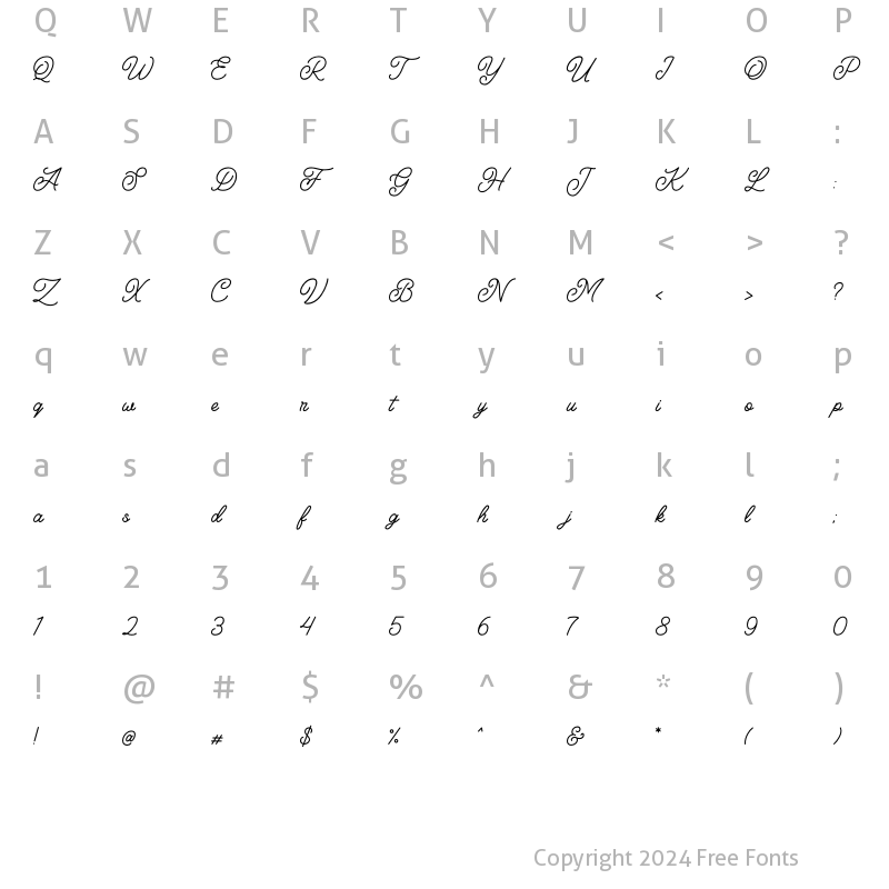 Character Map of Moluska Regular