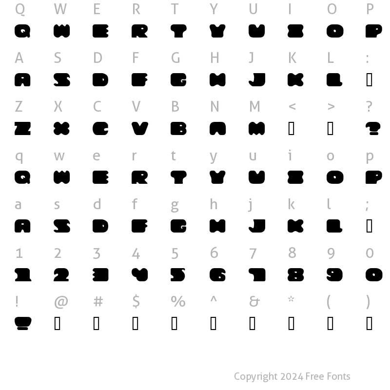 Character Map of Moma Grape Regular