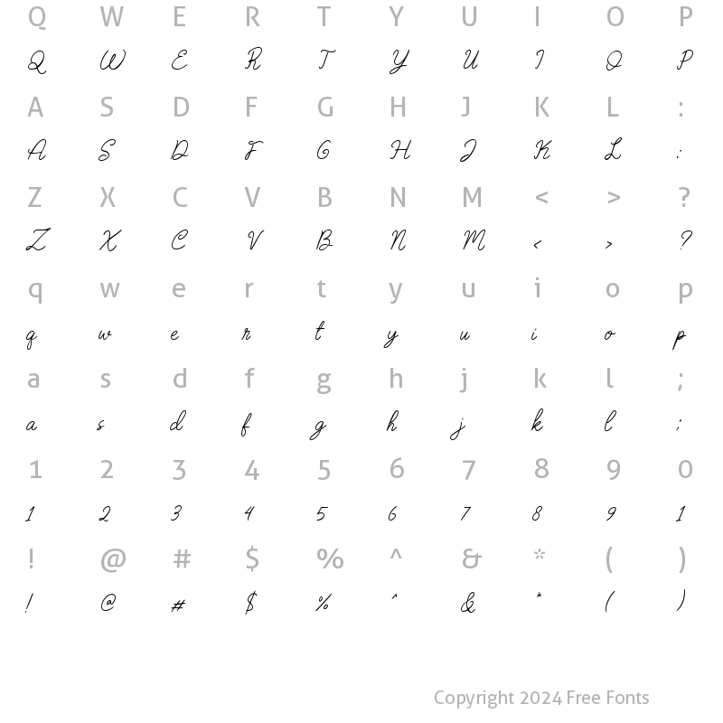 Character Map of Mommy and Baby Script Italic