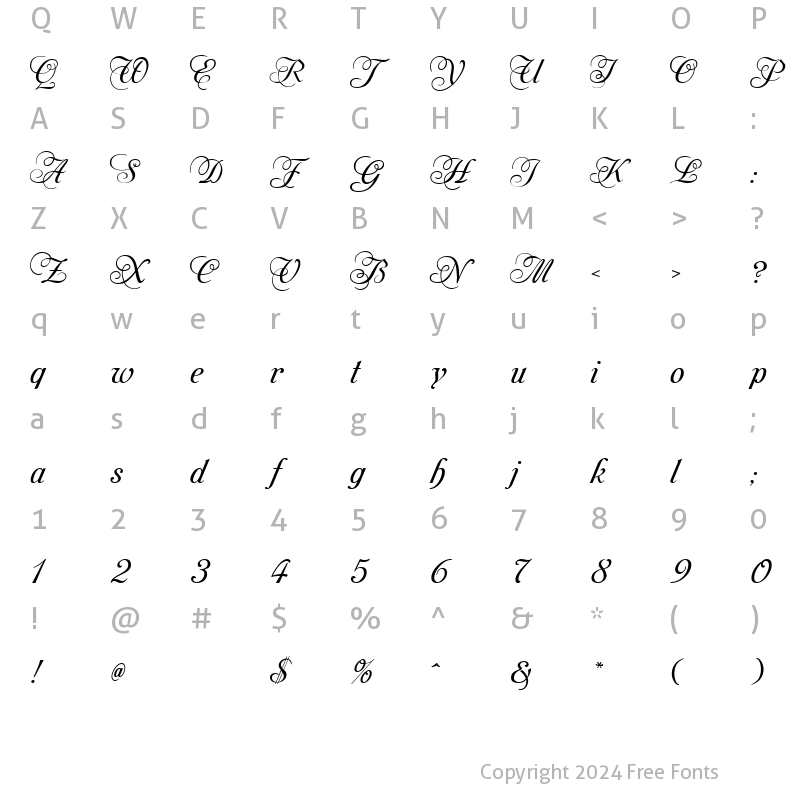 Character Map of Mon Amour Two Medium