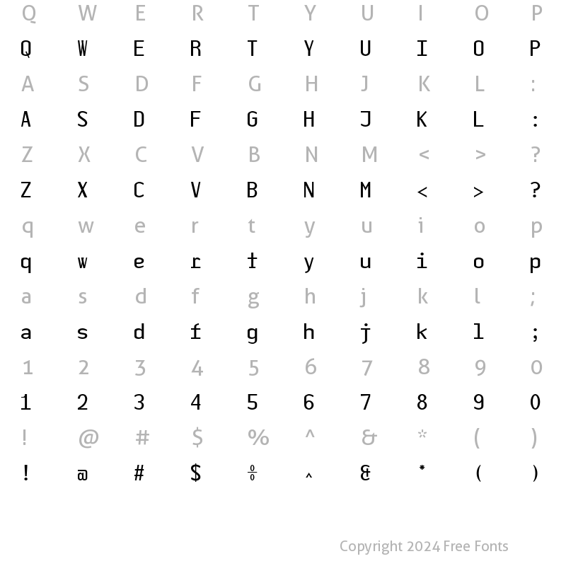 Character Map of MOn NOm Mono Normal