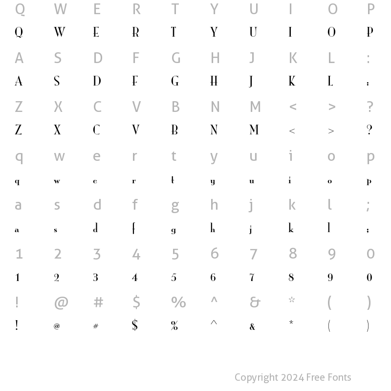 Character Map of MonaLisaEF Solid Regular