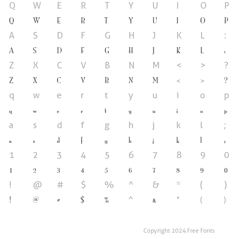 Character Map of MonaLisaICG Recut Regular