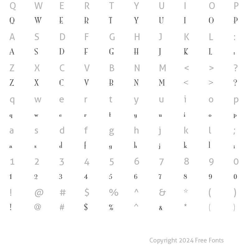 Character Map of MonaLisaRecutEF Regular