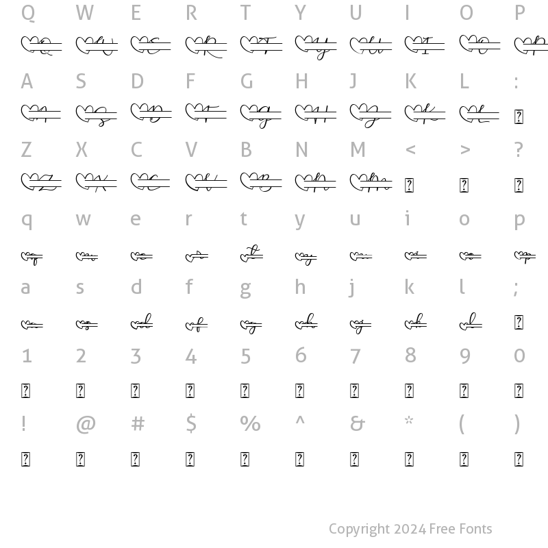 Character Map of Monallesia Monogram Regular