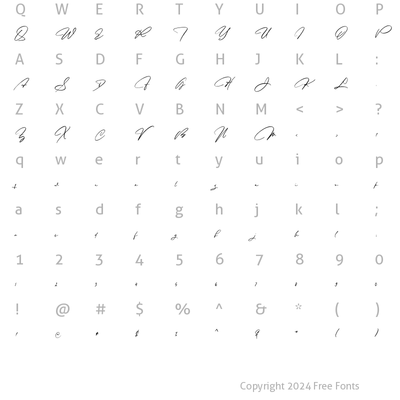 Character Map of Monarchy Signature Regular