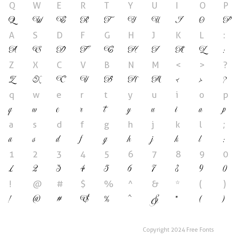 Character Map of Monaveen Luxia Regular