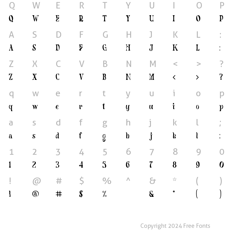 Character Map of Monde Regular