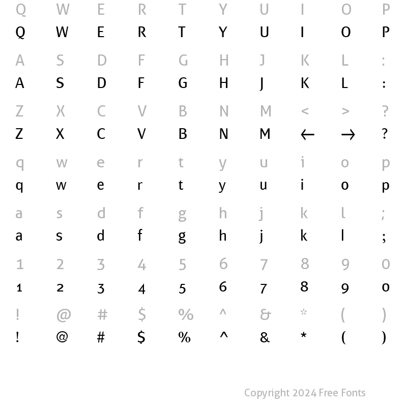 Character Map of MondialPlus Light Regular