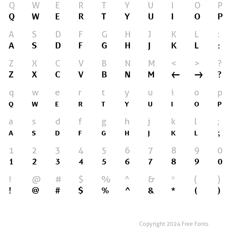 Character Map of MondialPlus Medium Caps Regular