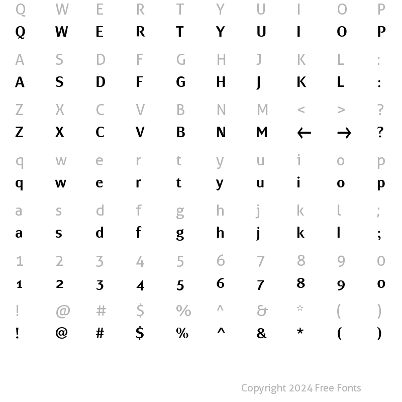 Character Map of MondialPlus Medium Regular