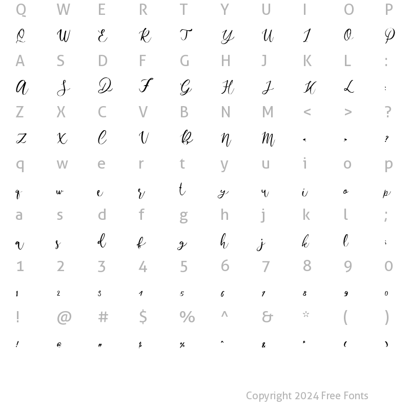 Character Map of Mondier Regular