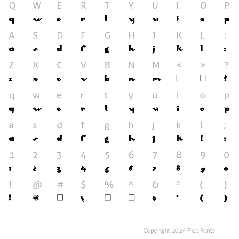 Character Map of MondoRedondo Regular