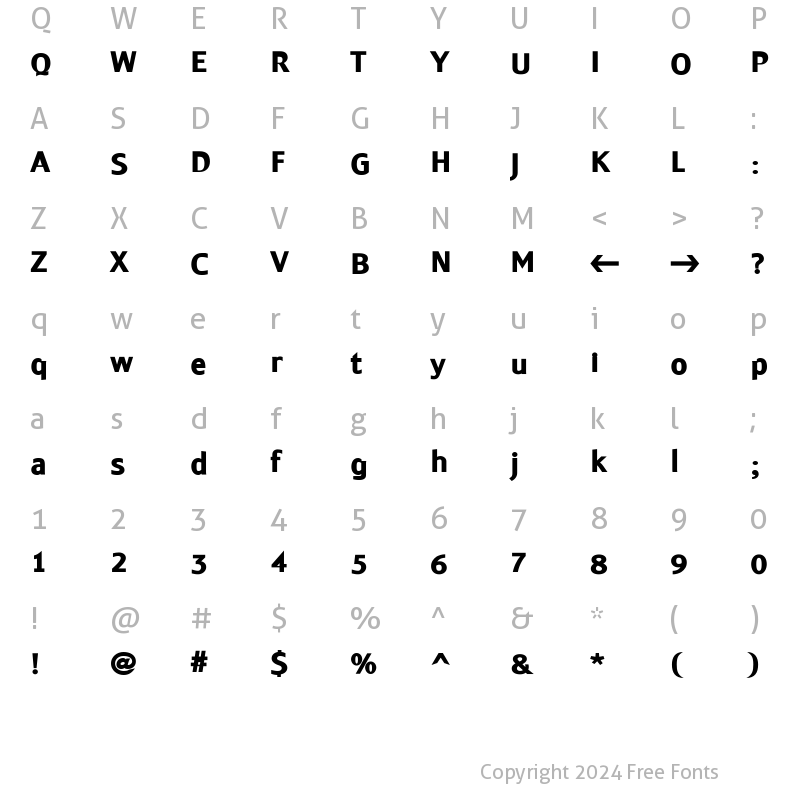 Character Map of Monem ExtraBold Regular