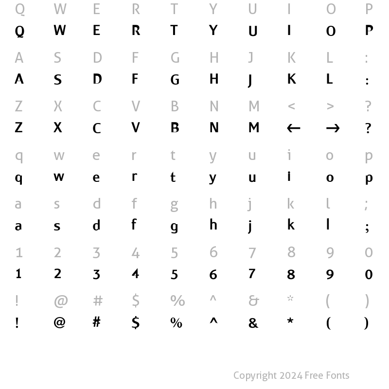 Character Map of Monem Medium Regular