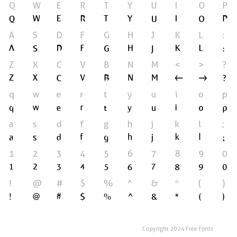 Character Map of Monem Roman