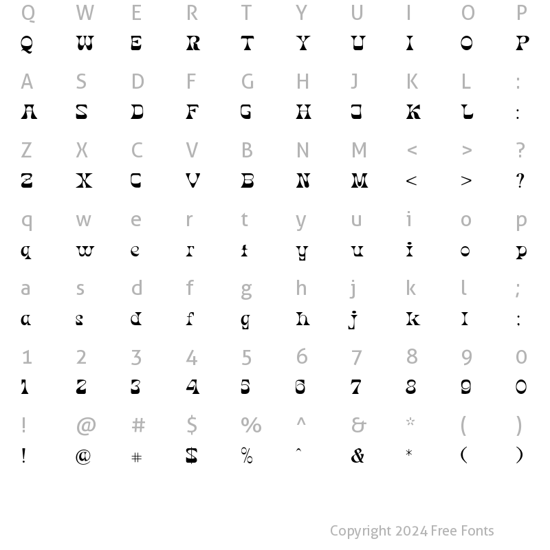 Character Map of Monfem Regular