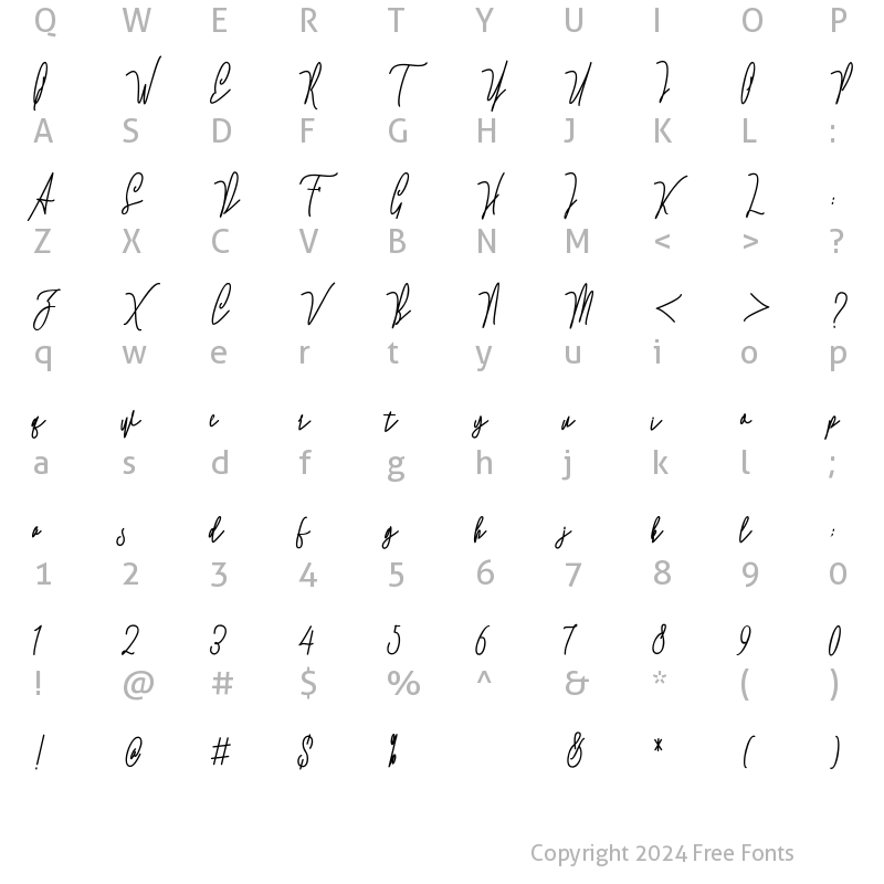 Character Map of Monica Sweet Bold Regular