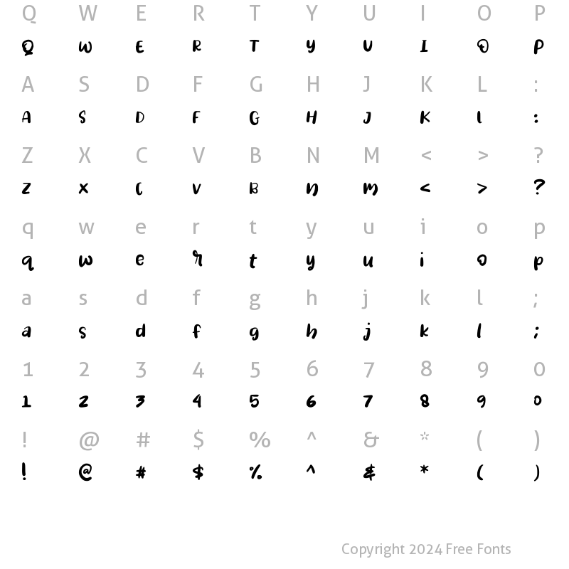 Character Map of MonkeyRocket Regular