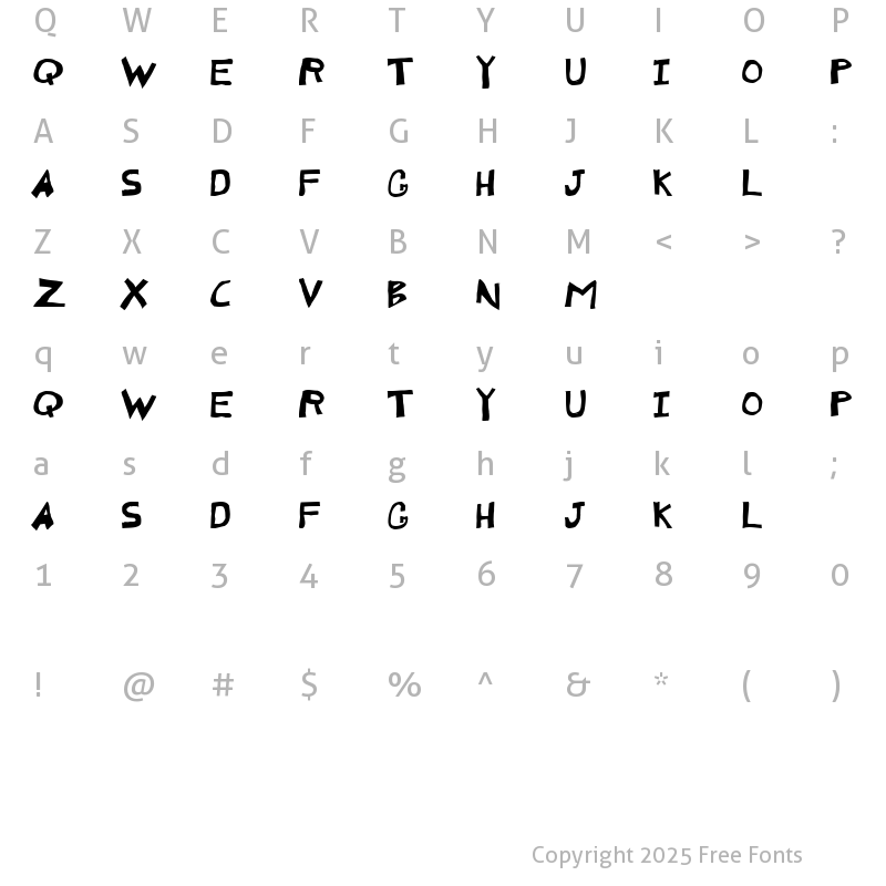 Character Map of Monko Blocky