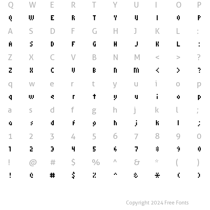 Character Map of monoeger 05_55 Regular