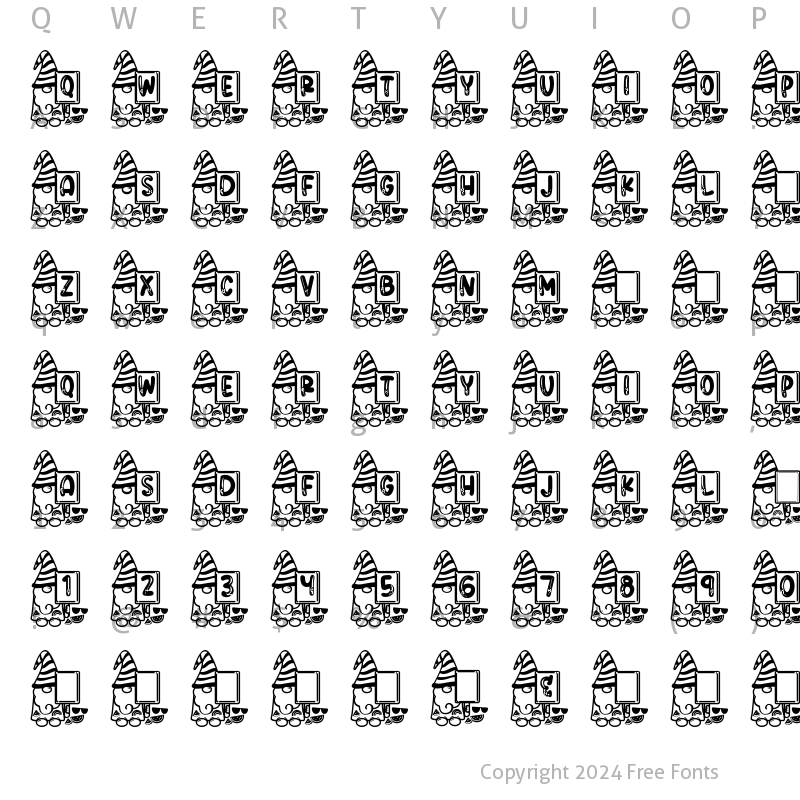 Character Map of Monogram Summer Gnome Regular