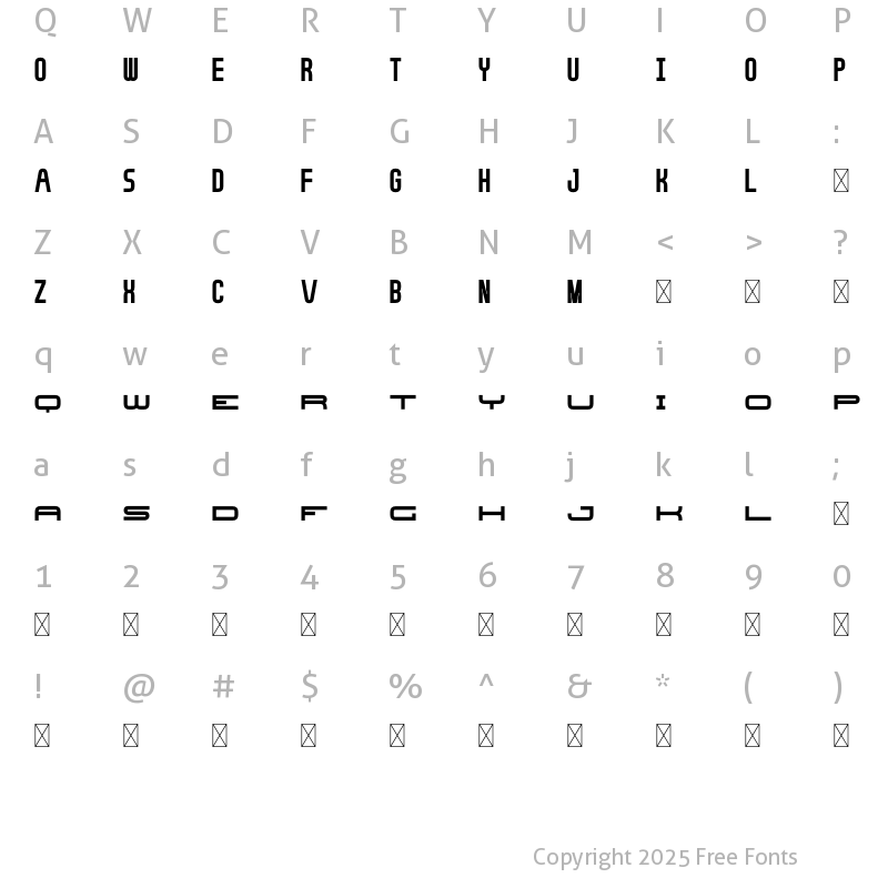 Character Map of Monogram World 6 Bold