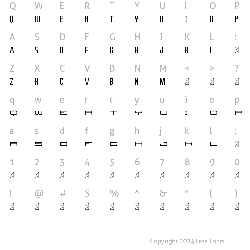 Character Map of Monogram World 6 Light