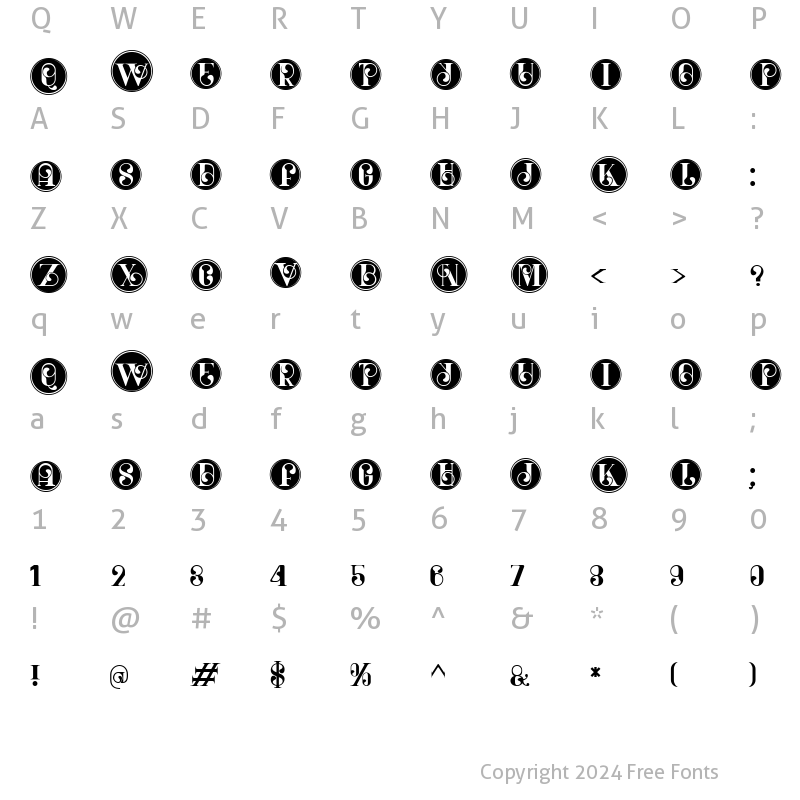 Character Map of MONOGRAM003 Regular