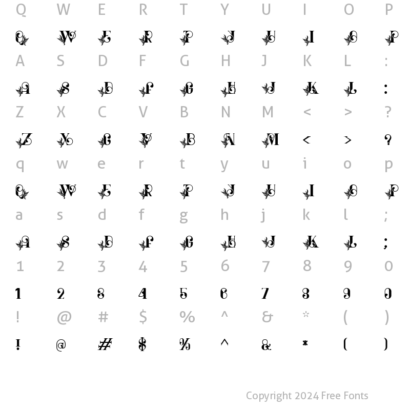 Character Map of MONOGRAM006 Regular