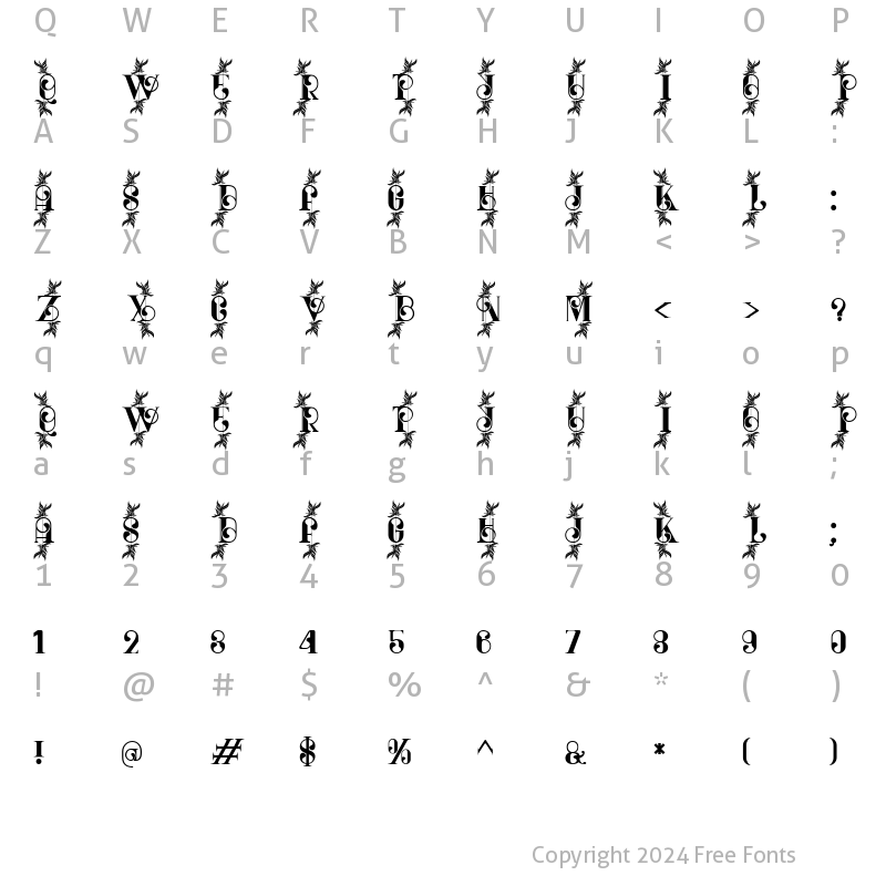 Character Map of MONOGRAM007 Regular