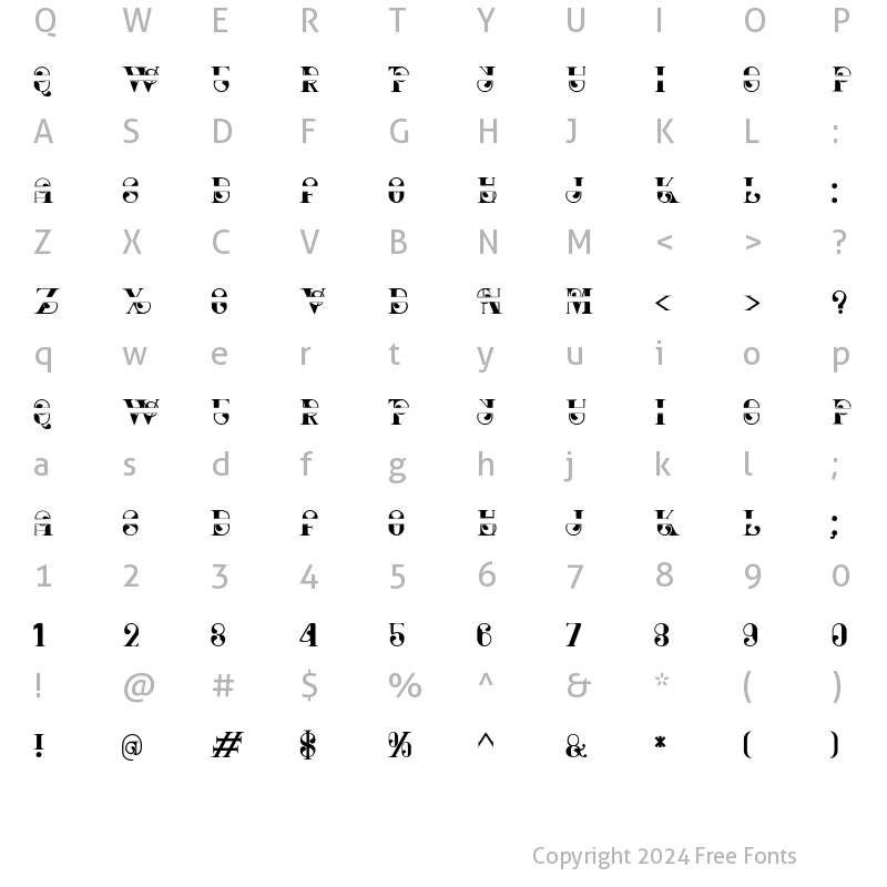 Character Map of MONOGRAM009 Regular