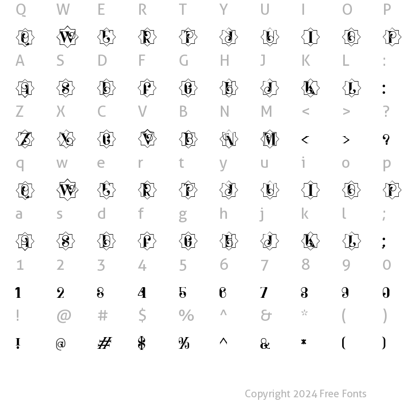 Character Map of MONOGRAM14 Regular