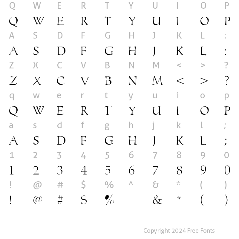 Character Map of MonogramsToolbox Regular