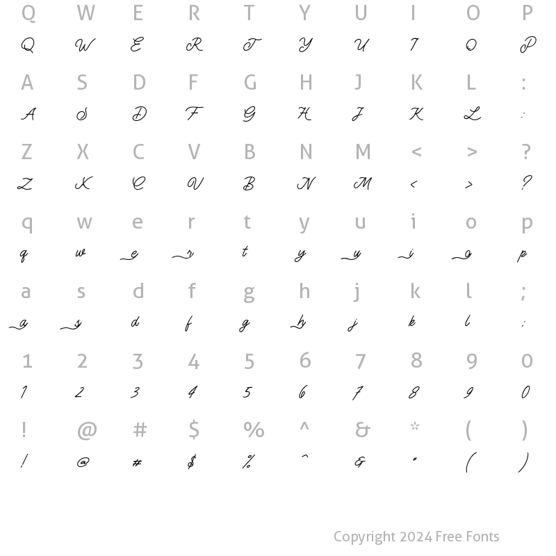 Character Map of Monology Swash Alt Regular