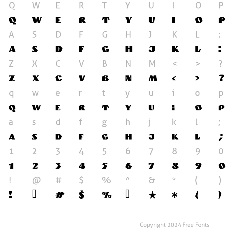 Character Map of Monolyt_Diai Regular