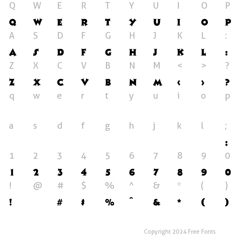 Character Map of Monophon Regular