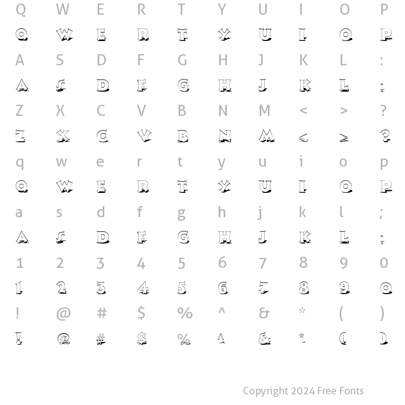 Character Map of MonophonShadow Regular